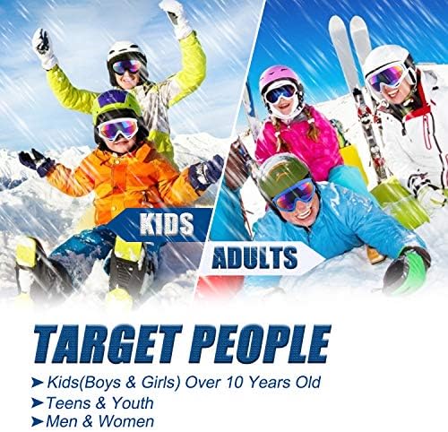 Dapaser 4 paket Kayak Gözlükleri, Yetişkinler için Kış Spor Gözlükleri Çocuklar Kar Gözlükleri