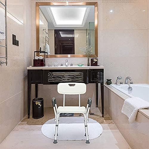 LXDZXY Tabureleri, duş oturağı Küvet duş sandalyesi, beyaz Alüminyum Alaşım 6-Seviye Kaldırma duş sandalyesi Arkalığı Kol Dayama
