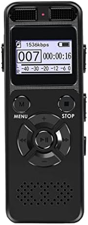 YLHXYPP Dijital Ses Kaydedici Ses Kayıt Kulaklık MP3 LED Ekran Ses Aktif Destek 64G Genişleme Gürültü Azaltma (Renk: Siyah, Boyutu: