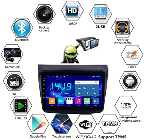 Wxstra 9-inç Dokunmatik Ekran Araba Stereo Radyo GPS Navigasyon için Pajero Spor 2008- Bluetooth Araç Radyo ile geri görüş