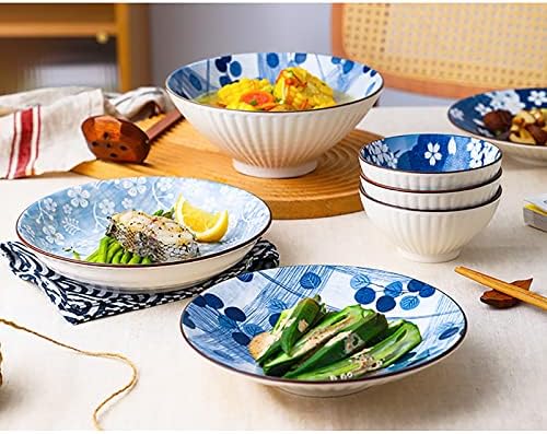 Yemek seti / Ev Yaratıcı Mavi ve beyaz Japon ışık Lüks Seramik Yemekleri Yemekleri sofra sofra seti (Boyut: A)
