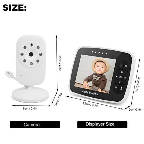 3.5 İnç bebek izleme monitörü, 100-240 V Dijital Kablosuz bebek izleme monitörü Müzik Fonksiyonu Sıcaklık Monitörü Video bebek