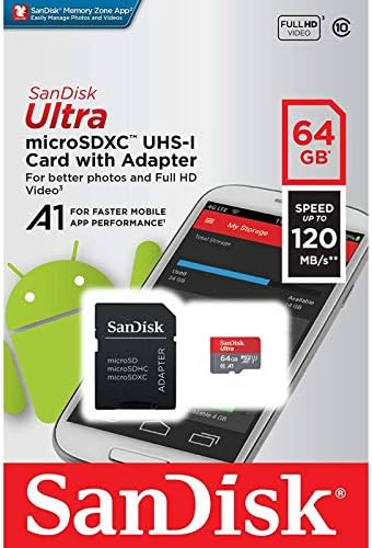 Ultra 64GB microSDXC, SanFlash ve SanDisk tarafından Doğrulanan Eten X650 Plus için Çalışır (A1/C10/U1/8k / 120MBs)