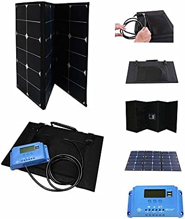 AIMS Güç Taşınabilir Güneş Kiti ile 50 Ah LiFePO4 Lityum Pil, 60 Watt Katlanır Paneli, 10 Amp Solar Şarj Regülatörü, ve Pil Kablosu