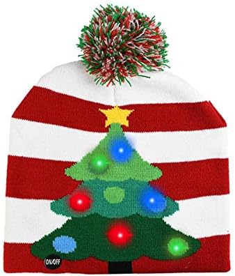 2021 Yeni Yıl LED Noel Şapka, Bere, Noel Partisi Örme Sıcak Şapka, 4 Adet / Parça, Yeni Yıl ve Noel Dekorasyonu (Renk: L)