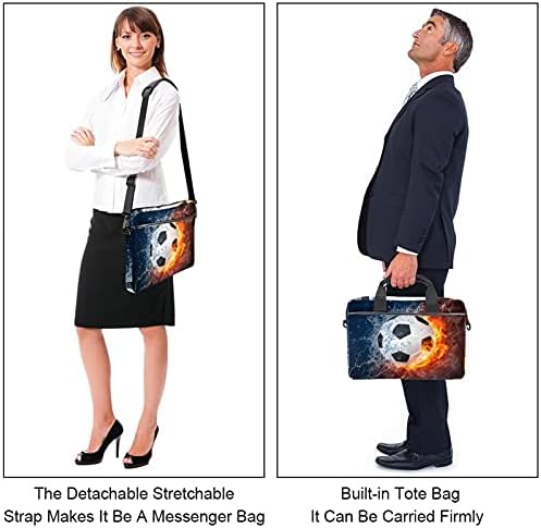 Evrak çantası Su Geçirmez Bilgisayar Tablet omuz çantası Taşıma Çantası Çanta Erkekler ve Kadınlar için Ateş ve Su Futbolu