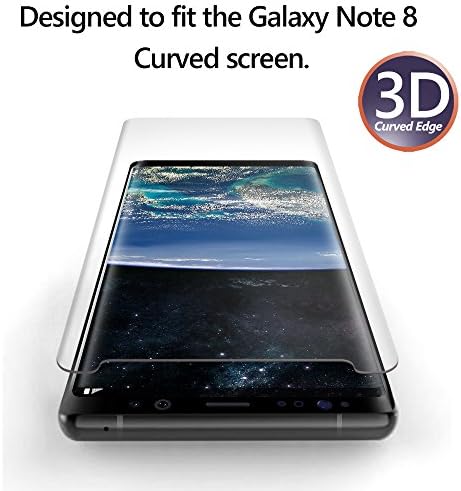 Galaxy Note 8 Ekran Koruyucu, Şiirsel [Tam Kapsama] [HD Clear] [Vaka Dostu] [Anti-Parmak İzi] Samsung Galaxy Note 8 için Premium