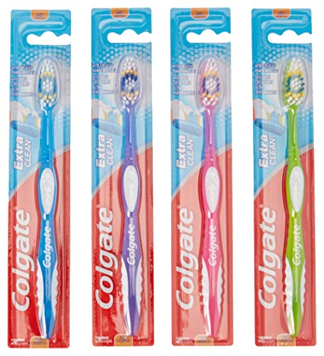 Colgate Extra Clean Tam Kafalı Diş Fırçası, Yumuşak, Çeşitli Renkler (12'li Paket)