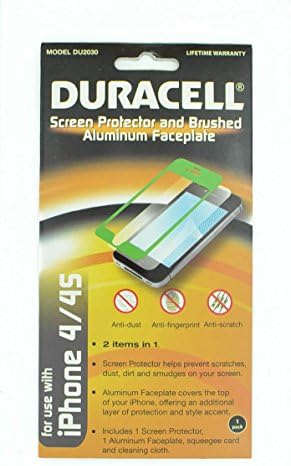 Duracell iPhone 4 / 4s Ekran Koruyucu ve Alüminyum Kaplama - Perakende Ambalaj - Yeşil
