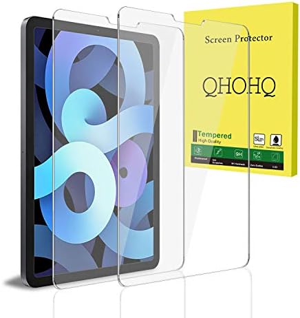 [2 Paket] QHOHQ Ekran Koruyucu için Yeni iPad Hava 4 [4th Gen 10.9 2020 Yayın] / iPad Pro 11 2020, Temperli Cam Filmi, 9 H Sertlik