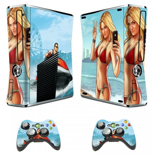 Seksi Lady Vinil Çıkartmaları Sticker Cilt Xbox 360 Slim Konsol + 2 Denetleyici Kapakları