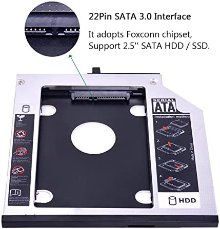 SUTK Alüminyum SATA 3.0 2nd HDD Caddy 9.5 mm için 2.5 SSD Durumda HDD Muhafaza