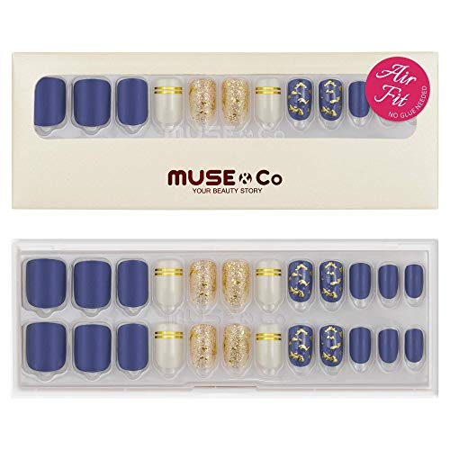 MUSE & Co Bundle Deal-Hey Muhteşem 24 Stick-on Nails + Aqua Briliance 36 Stick-on Nails (BÜYÜK TAŞLAR-DENEYİN)