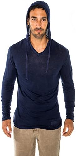 Claudio Milano Erkek %100 Jersey Keten Uzun Kollu Hoodie Tişörtü