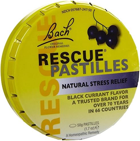 Bach Rescue Remedy Pastiller, Siyah Frenk Üzümü, 1.7 oz (6'lı Paket)