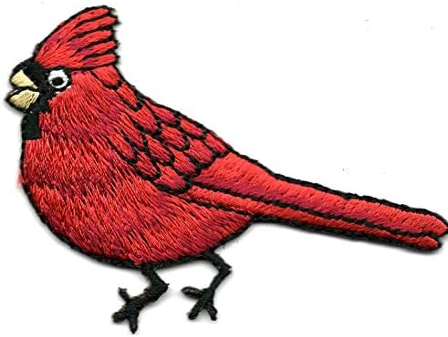 Kırmızı KARDİNAL Demir On Patch Kuşlar Kış
