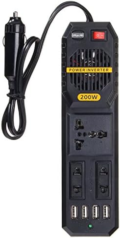 200 W Araba güç invertörü DC 12 V AC 220 V 4 USB Portu İle çakmak