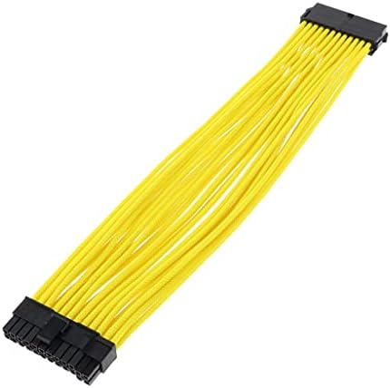 Konnektörler ATX 24-Pin Erkek Kadın PSU PC Anakart Güç Kaynağı Uzatma kablo kordonu 30 cm Renk Sarı