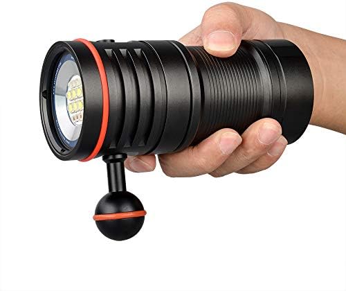 TrustFire DF50 Tüplü dalış ışığı, 6500 Lümen Video Kamera Fotoğrafçılığı Dalış LED El Feneri, USB Şarj Edilebilir Meşale, 70M