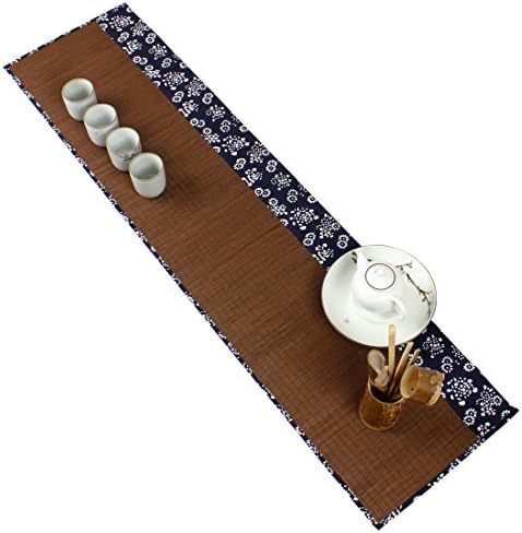 Çay Yetenek El Yapımı Doğal Bambu Sopalarla Tablemat Dekor Kungfu Çay Seti Çıta Mat Placemat Çay Masa Koşucu 12 tarafından 47-inç,