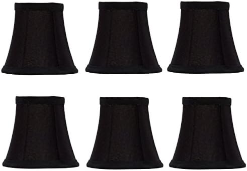 Upgradelights Siyah İpek Altın Astar ile 6 İnç Avize Lamba Shades (6 Set) 3x6x4. 25
