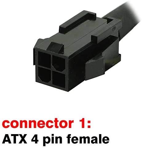 TeamProfitcom ATX 4 Pin Dişi Anakart CPU 8 (4+4) Pin Erkek EPS 12 V Dönüştürücü Adaptör Uzatma Kablosu Örgülü Kollu Güç Kaynağı