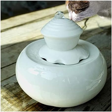 HAOKTSB Pet Çeşme Seramik Kedi su çeşmesi İçme için Ultra Sessiz Pompa Pet su sebili Kedi ve Küçük Köpekler için 1.5 L Pet su