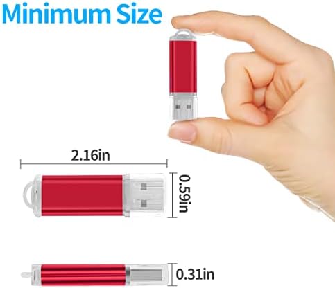 2GB Toplu Flash Sürücüler 50 Paket EASTBULL USB 2.0 USB Sürücüler Paket Başparmak Sürücüler Depolama için Toplu (Red-50PACK)