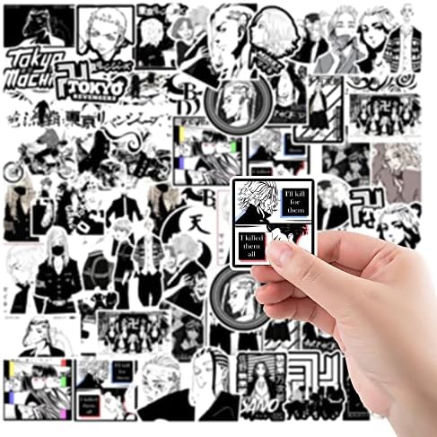 Siyah ve Beyaz Karikatür Karikatür Karikatür Graffiti Sticker Dizüstü Bagaj Taşınabilir Hesap Dekoratif Sticker 50 Adet