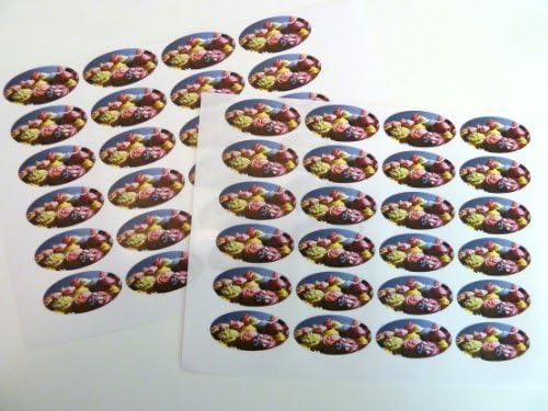 Minilabel Paketi 48 Cupcake Mühürler, 40X20mm Oval Mühür Etiketleri, kek Çıkartmalar İçin Hediye Sarma, Presents, Zarflar, Çanta