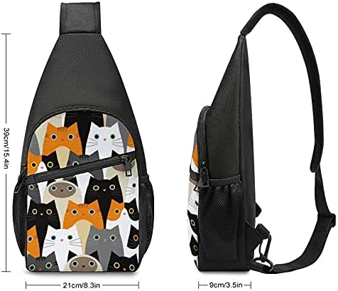 Sevimli birçok Kediler Sling Sırt Çantası rahat Crossbody sırt çantası göğüs omuz çantası seyahat Ve Yürüyüş İçin