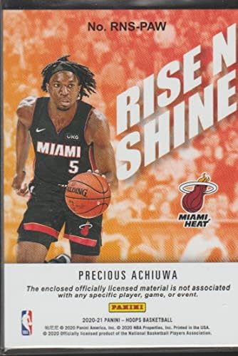 2020-21 NBA Çemberler Rise N Shine Hatıra 23 Değerli Achiuwa MEM Miami ısı Resmi Panini Basketbol ticaret Kartı