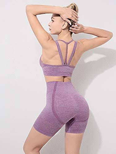 Kadın Yüksek Bel Egzersiz Aktif Giyim 2 parça Yoga seti