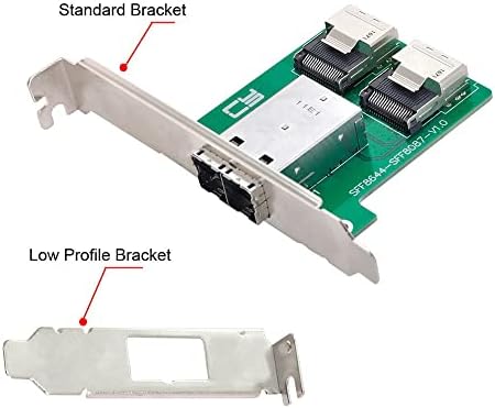 Xıwaı Çift Bağlantı Noktaları Mini SAS HD SFF-8644 Dahili Mini SAS SFF-8087 PCBA Dişi Adaptör Düşük Profil Braketi ile