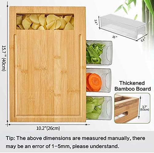 TJLSS Çok Fonksiyonlu Doğal Bambu Doğrama Blokları 4 Çekmeceli Kesme Tahtası Bambu tepsi çamaşır sepeti Drenaj mutfak düzenleyici