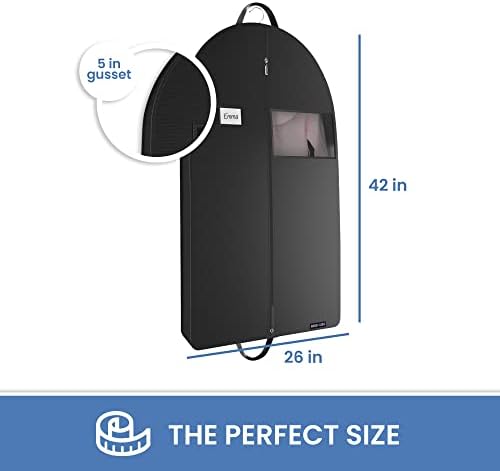[2 Set] Siyah Konfeksiyon Çanta Seyahat ve Depolama için, Nefes, 26 inç x 42 inç x 5 inç ile Fermuar ve Göz-Delik, taşıma Kolları