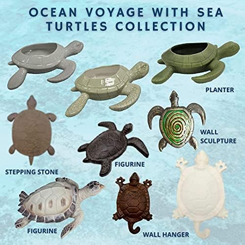 Rahat Saat Okyanus Voyage Koleksiyonu 5 Deniz Kaplumbağası Kıyı Deniz Tema Dekoratif Duvar Askısı, Polyresin