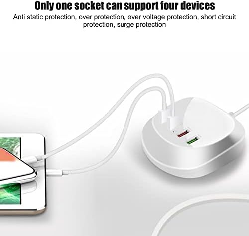 HAOX 4 Port USB Şarj İstasyonu, otomatik Şant QC3. 0 Telefon Şarj ABS Güçlü 110-240 V Taşınabilir Tablet için Cep Telefonu için(1)