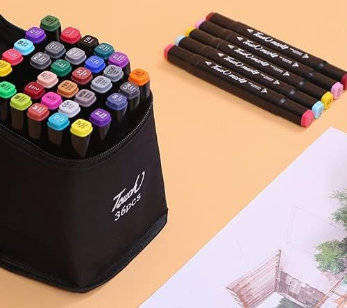 Çift Uçlu Renkli İşaretleyiciler ve Nokta Uçlu Kalemler, Çift Başlı Renkli Çizim Araçları Geri Okul Sanat Hediye Seti Yazma Boyama
