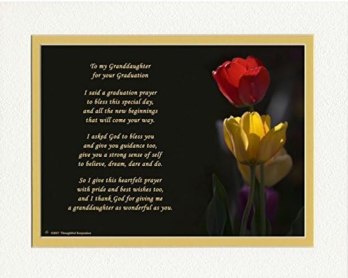 Torun Mezuniyet Hediyesi Torun Mezuniyet Duası Şiiri Lale Fotoğrafı, 8x10 Çift Keçeleşmiş. Torunu için özel Hatıra Mezuniyet