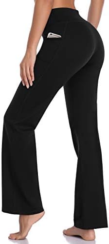 DAYOUNG Bootcut Yoga Pantolon Kadınlar için Karın Kontrol Egzersiz Kaçak Pantolon Yüksek Bel 4 Yönlü Streç Pantolon