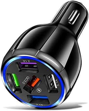 JİESEİNG USB a Araç Şarj QC 3.0 Fiş 3A Hızlı Şarj Telefon Şarj Adaptörü 12-32 V Araba (Renk: Siyah, Boyutu: 4x8.5 cm)