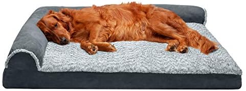 Furhaven Orthopedic CertiPUR-Küçük, Orta ve Büyük Köpekler ve Kediler için ABD Sertifikalı Köpük Evcil Hayvan Yatakları-İki Tonlu