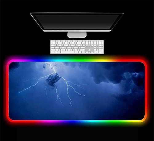 Oyun Mouse pad Yıldırım Gökyüzü Mouse Pad Oyun Aksesuarları Pc Oyun Klavye Paspaslar LED RGB Pc Bilgisayar Arka Işık Mat