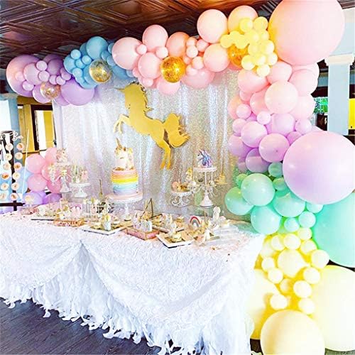 Gökkuşağı Balon Çelenk Kemer Kiti 171 ADET Lateks Balon Pastel Balon Çelenk Kiti Macaron Renkler 5,10,12,18 İnç Doğum Günü Bebek