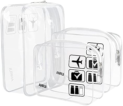 ANRUI Temizle makyaj çantası TSA Onaylı Seyahat Taşıma Havaalanı Havayolu Uyumlu Çanta Quart Ölçekli 3-1-1 Kiti Seyahat Bagaj