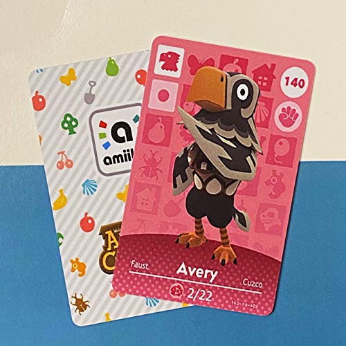 No. 140 Avery ACNH Hayvan Köylü Kartı Fanı Yapıldı.Switch / Switch Lite / Wii U için Üçüncü Taraf NFC Kart Banka Kartı Boyutu