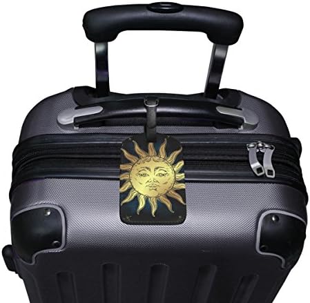 Chen Miranda Altın Güneş Seyahat Bagaj Bavul Etiket KIMLIK Etiketi PU Deri Bagaj için 1 Parça