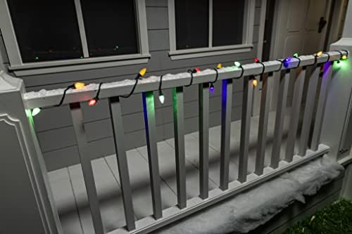 75 LED C9 Noel dize ışıkları, 3x16. 4 FT peri dize ışıkları, kapalı ve açık için uzatılabilir yeşil tel dize ışıkları, tatil