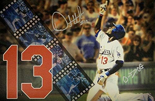 Orlando Hudson El İmzalı İmzalı 13x20 Tuval Los Angeles Dodgers UDA İmzalı MLB Sanat
